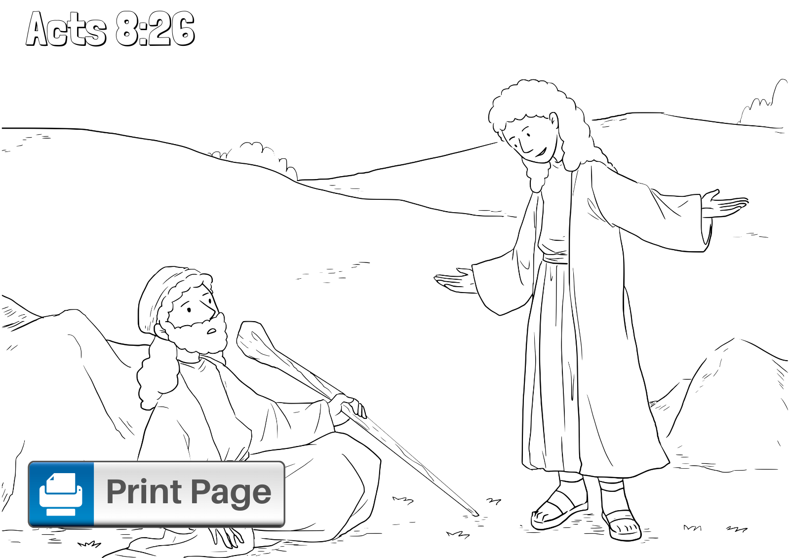 Philip and the Ethiopian Coloring Sheet